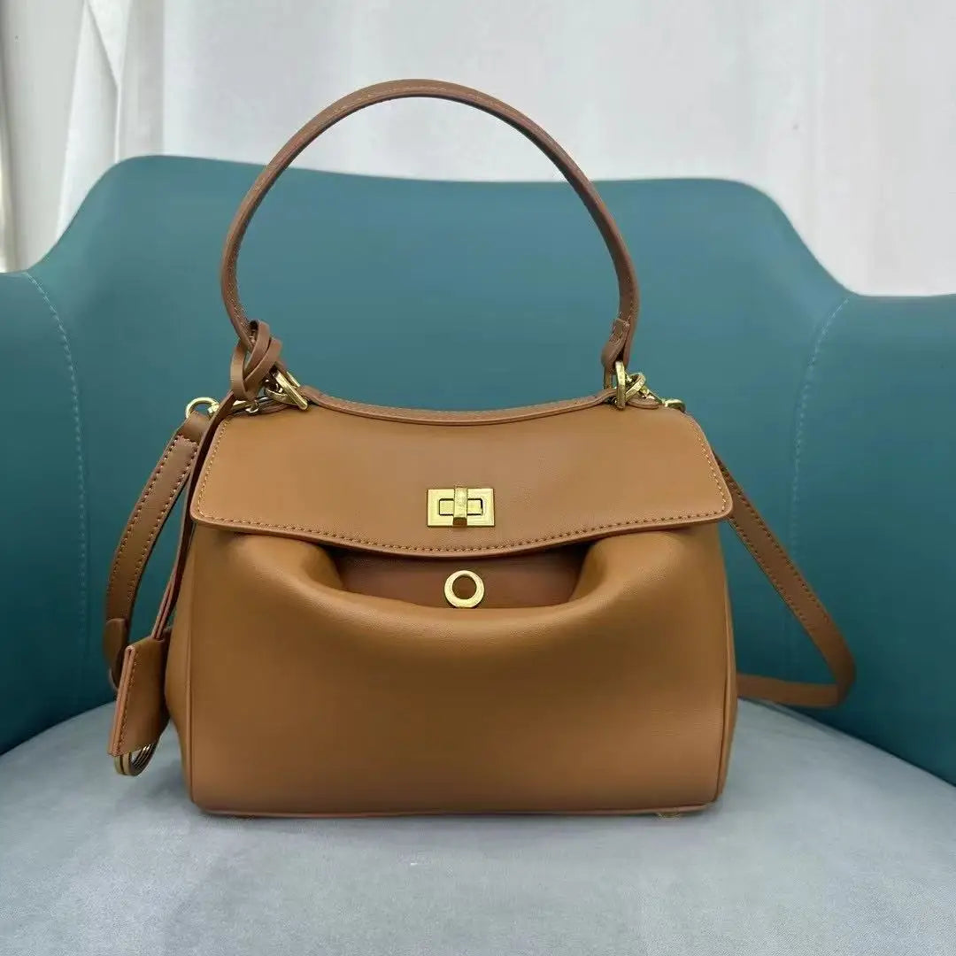 2025 Luxury Brand Rodeo Woman Bags Spring Autumn Genuine Leather Women Totes Fashion Gold Buckle Women Shoulder HandBags