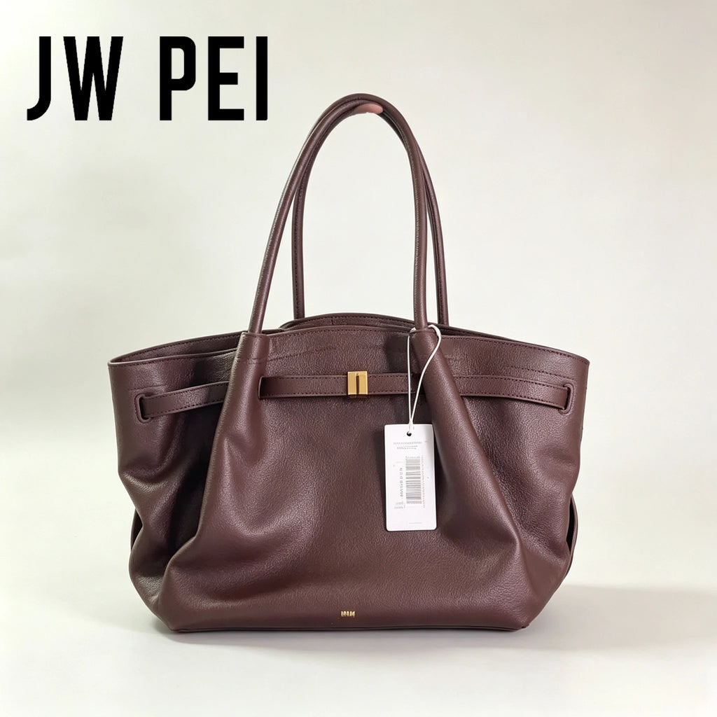JW PEI Hana Quiet Luxury Trapeze Tote Bag Pebbled Vegan Leather Top-Handle Handbag Premium Women Shoulder Bag Fashion Messenger Purse 2026