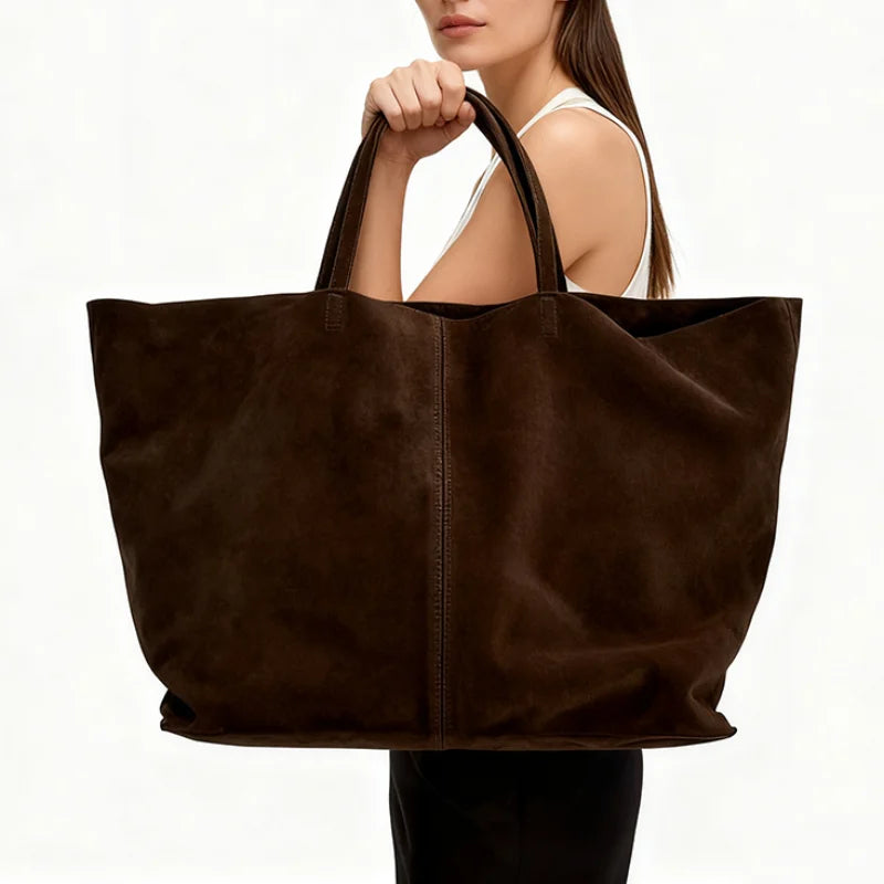 Autumn Winter All-match Bowling Shoulder For Women Horizontal Square Cowhide Vintage Tote Noble Handbag Large Capacity Shopper
