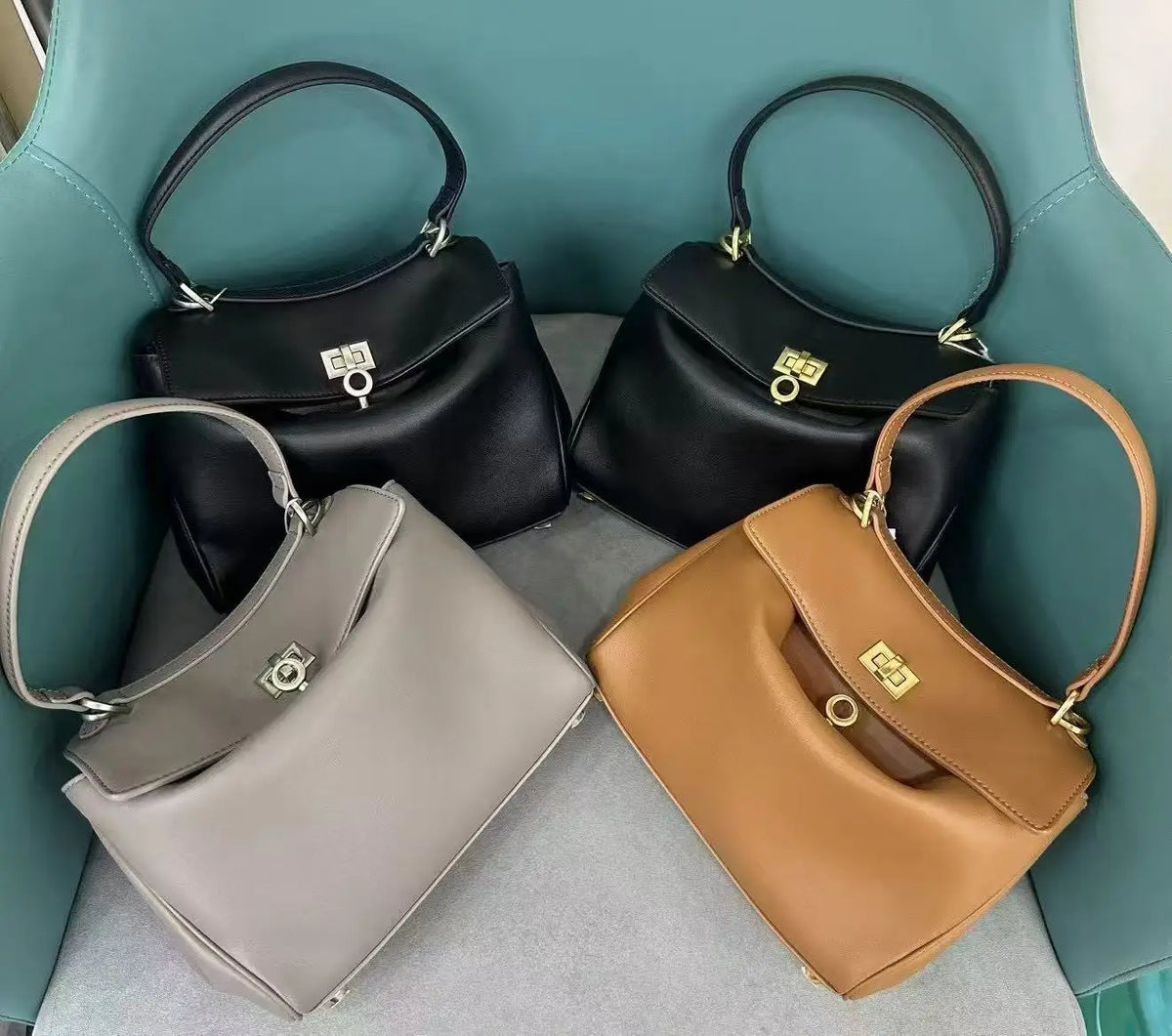 2025 Luxury Brand Rodeo Woman Bags Spring Autumn Genuine Leather Women Totes Fashion Gold Buckle Women Shoulder HandBags