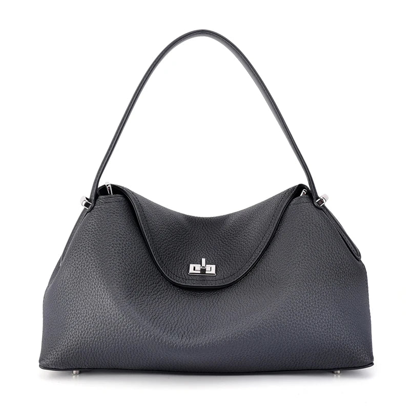 Women's Genuine Leather Handbag Fashionable Retro Designer Luxury Bag High-Quality Cowhide Large Capacity Casual Shopping Bag