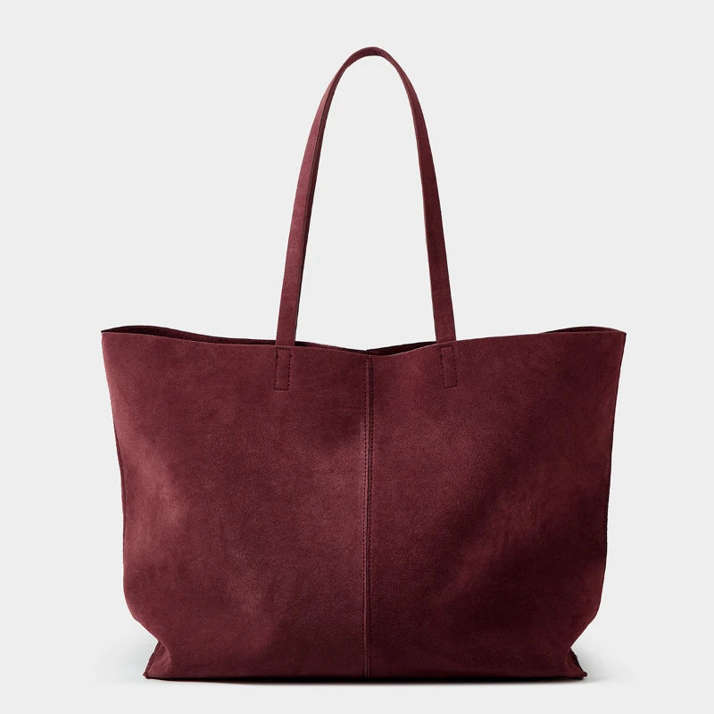 Autumn Winter All-match Bowling Shoulder For Women Horizontal Square Cowhide Vintage Tote Noble Handbag Large Capacity Shopper