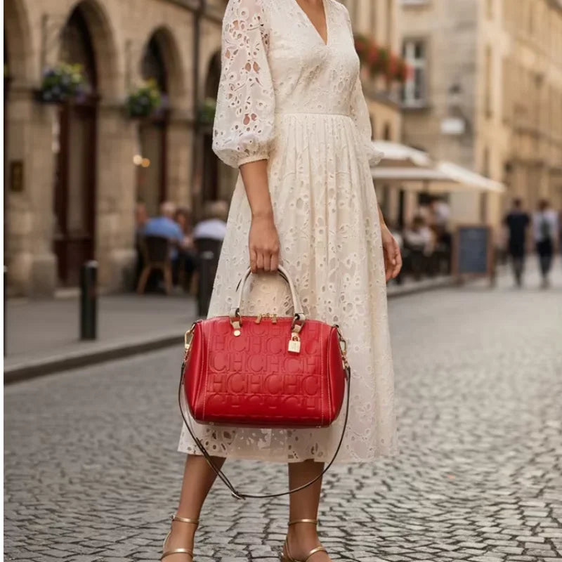 CH Autumn/Winter Christmas Fashion PU Material Lock Design Women's Crossbody Bag 2026 Designer New Handbag Trendy Brand