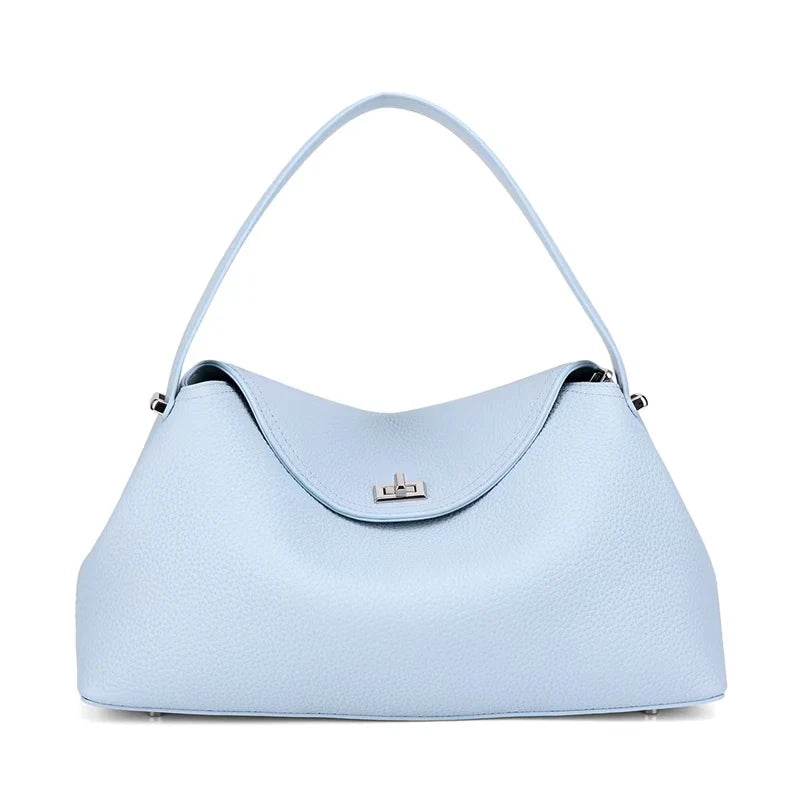 Women's Genuine Leather Handbag Fashionable Retro Designer Luxury Bag High-Quality Cowhide Large Capacity Casual Shopping Bag