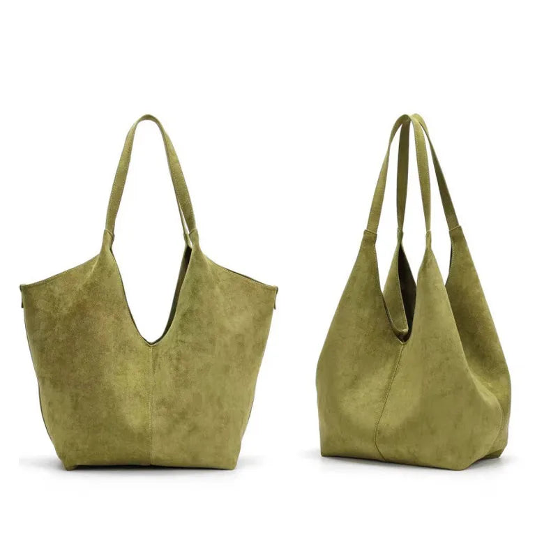 Autumn Winter All-match Bowling Shoulder For Women Horizontal Square Cowhide Vintage Tote Noble Handbag Large Capacity Shopper