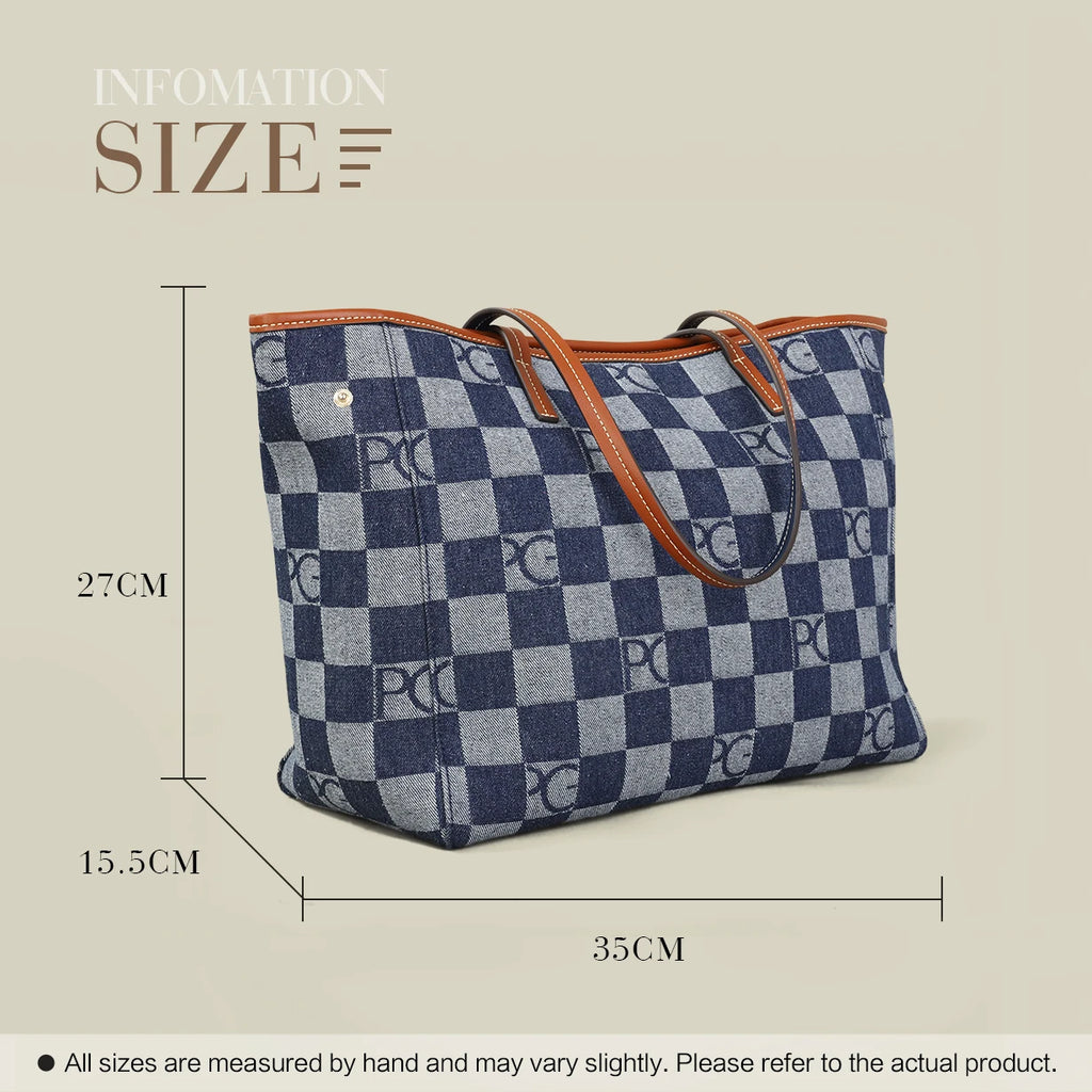 PG Latin American Style Printed Women's Bag Commuting Multi Cowboy Splicing Design Fashion Functional Large Capacity Totebag
