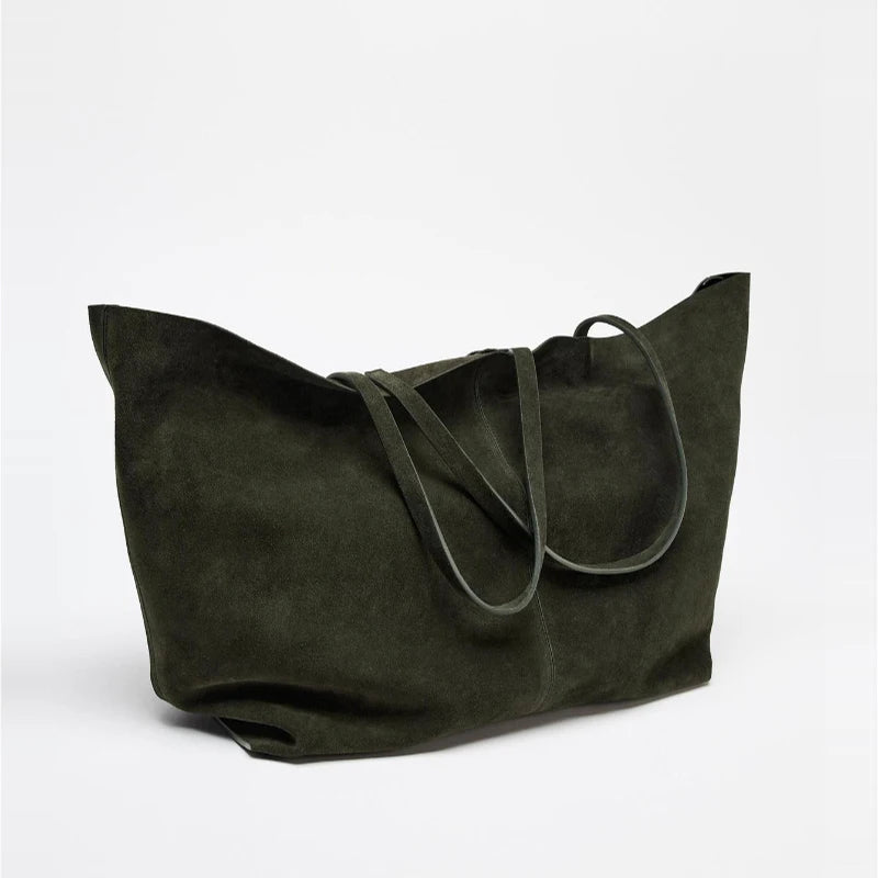 Autumn Winter All-match Bowling Shoulder For Women Horizontal Square Cowhide Vintage Tote Noble Handbag Large Capacity Shopper