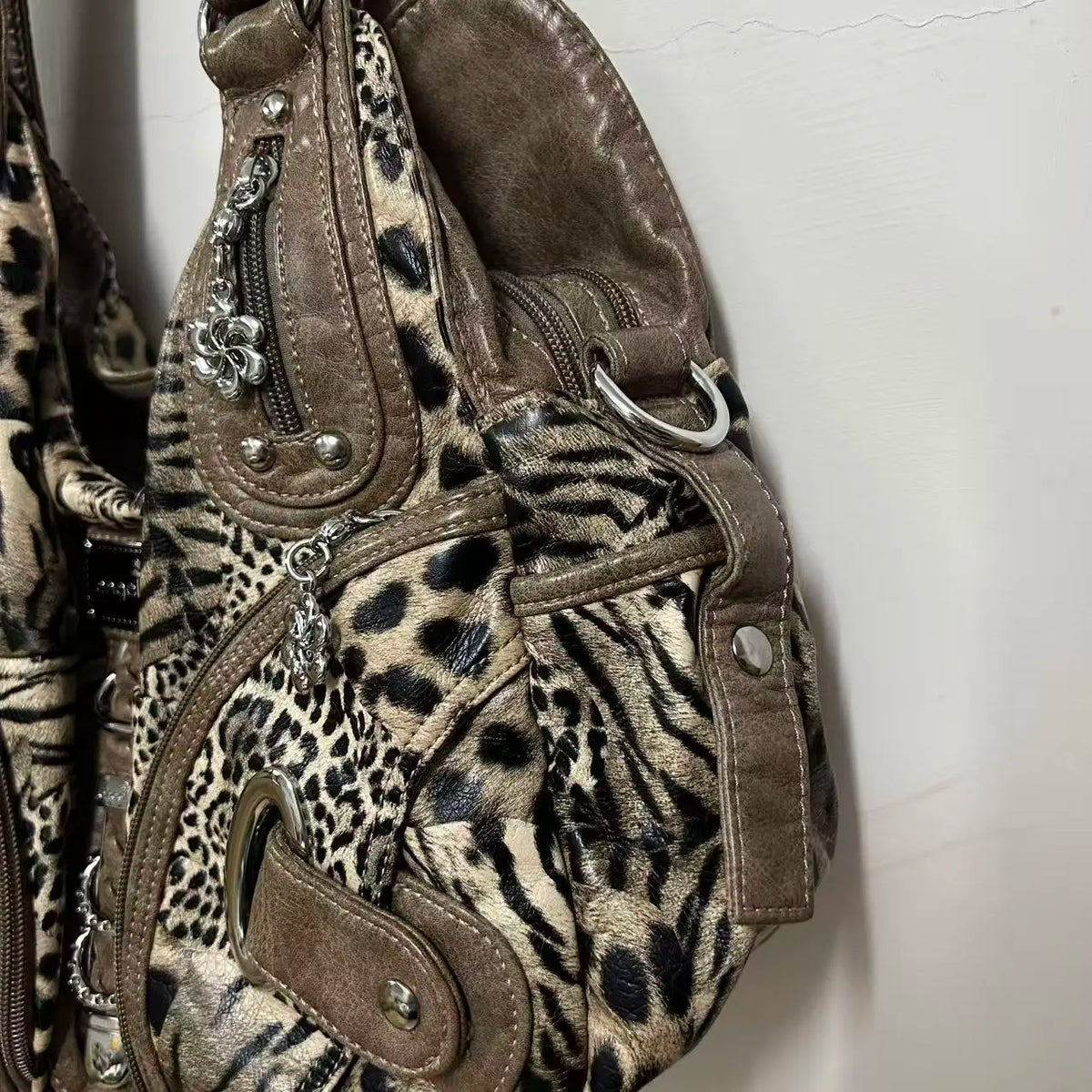 Women Handbags Leopard Bag Top-handle Handbag Fashion Satchel Dumpling Pack Shoulder Bag Tote Bag Hobos Large Purse