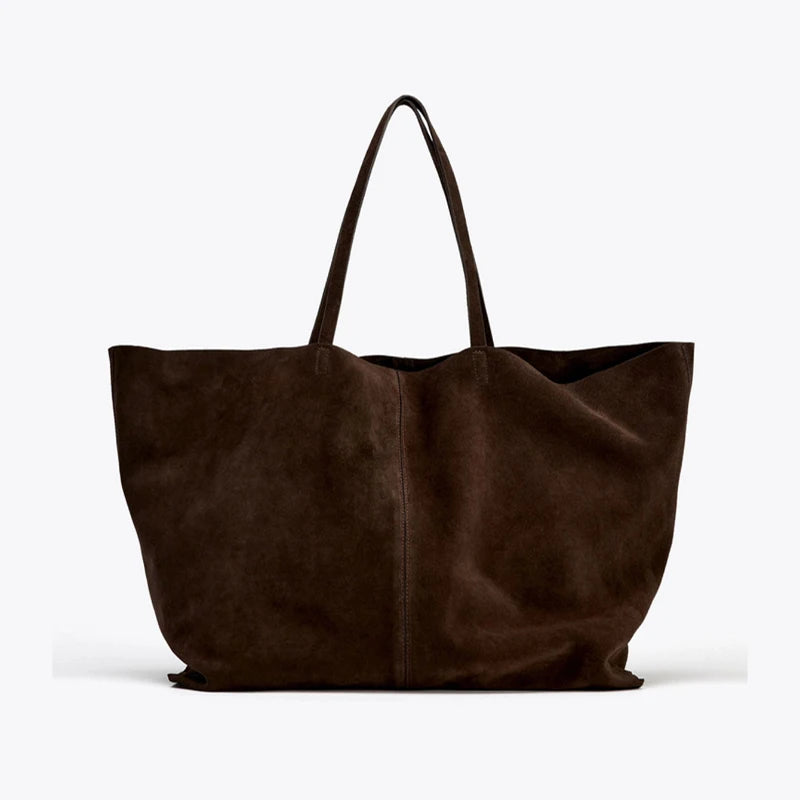 Autumn Winter All-match Bowling Shoulder For Women Horizontal Square Cowhide Vintage Tote Noble Handbag Large Capacity Shopper