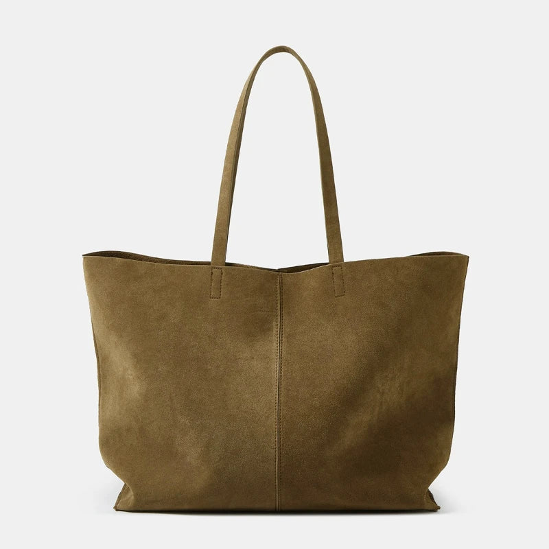 Autumn Winter All-match Bowling Shoulder For Women Horizontal Square Cowhide Vintage Tote Noble Handbag Large Capacity Shopper