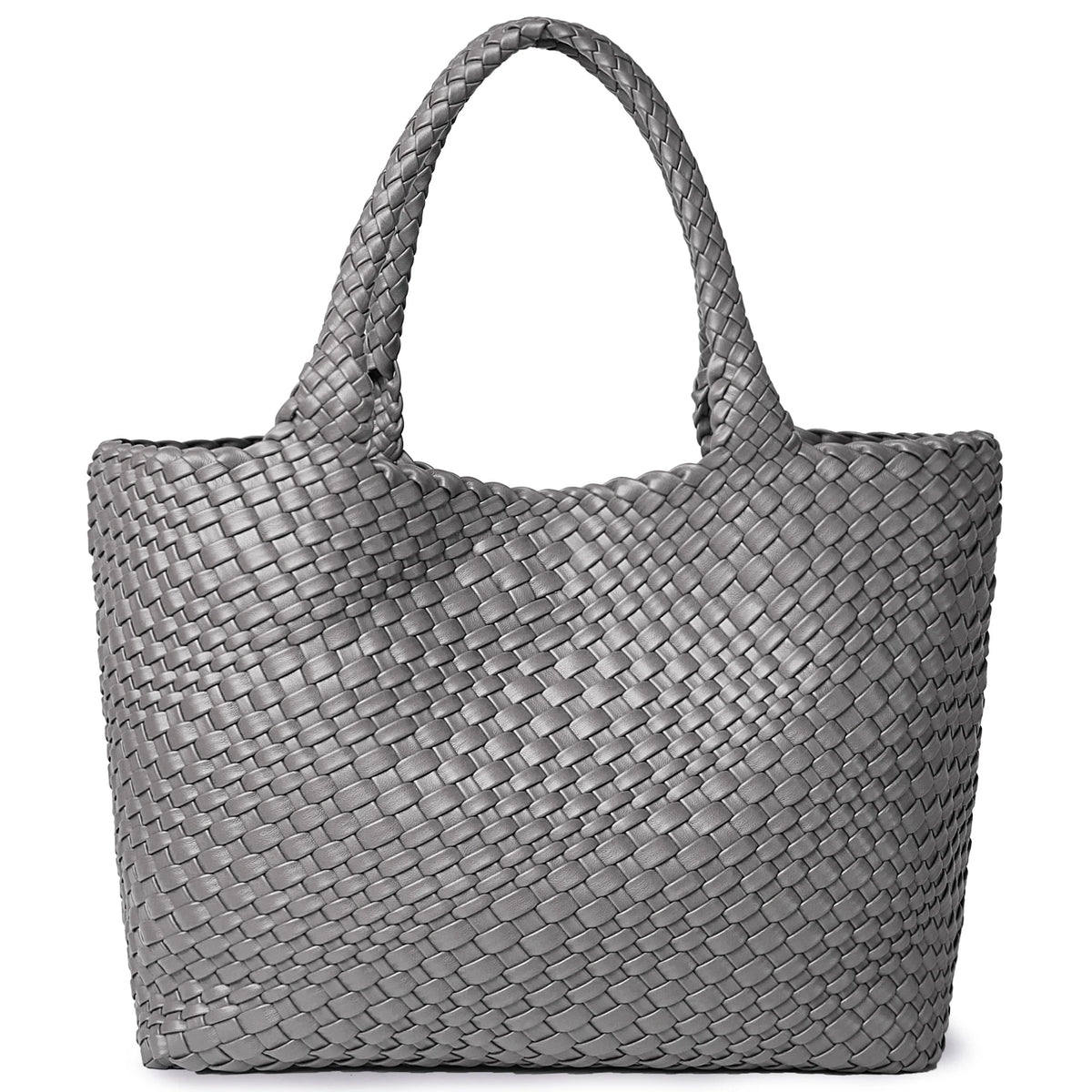 Woven Tote Bag Womens Purse Vegan Leather Shoulder Handbags - Fashion Summer Beach Tote Bags - Large Travel Totes