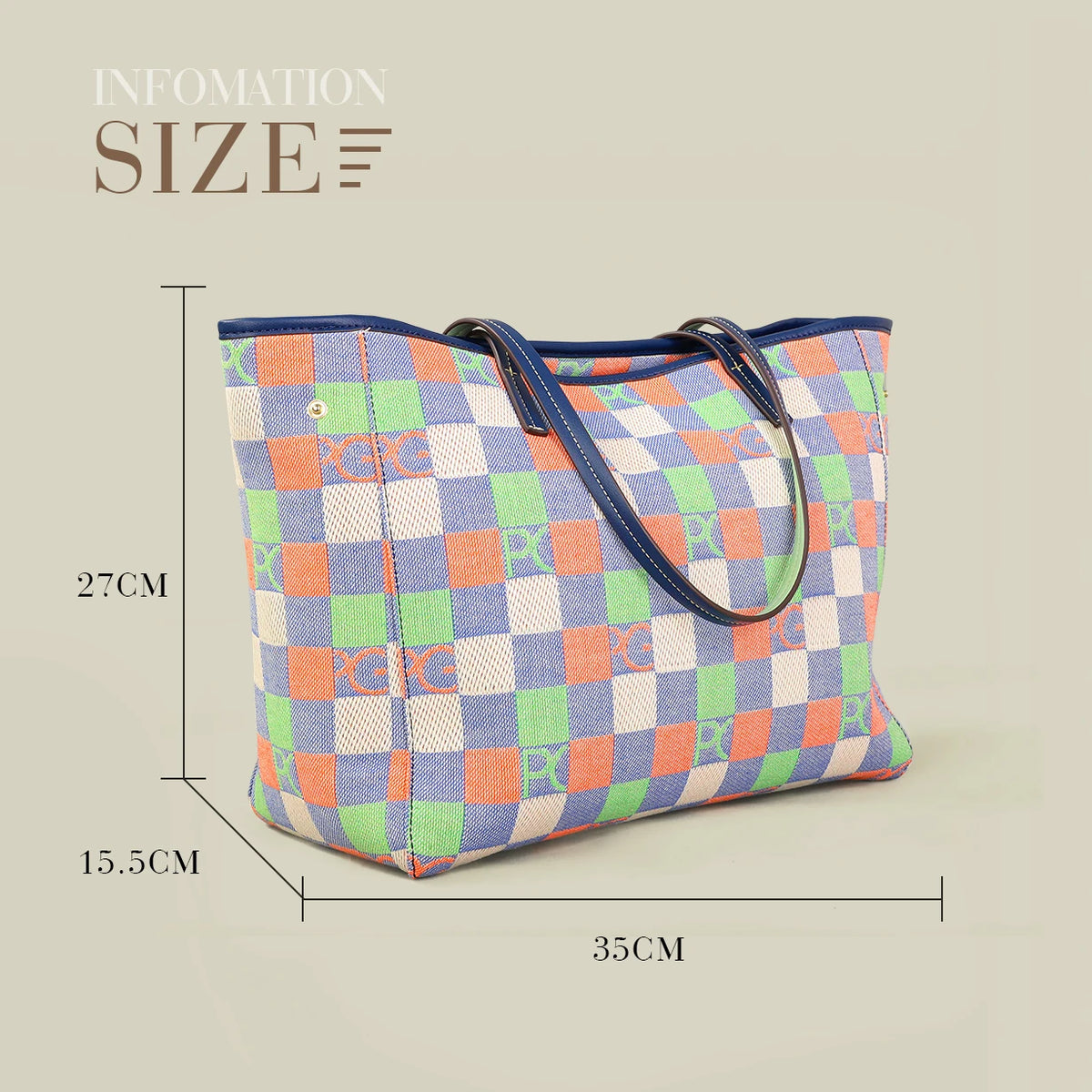 PG Latin American Style Printed Women's Bag Commuting Multi Cowboy Splicing Design Fashion Functional Large Capacity Totebag