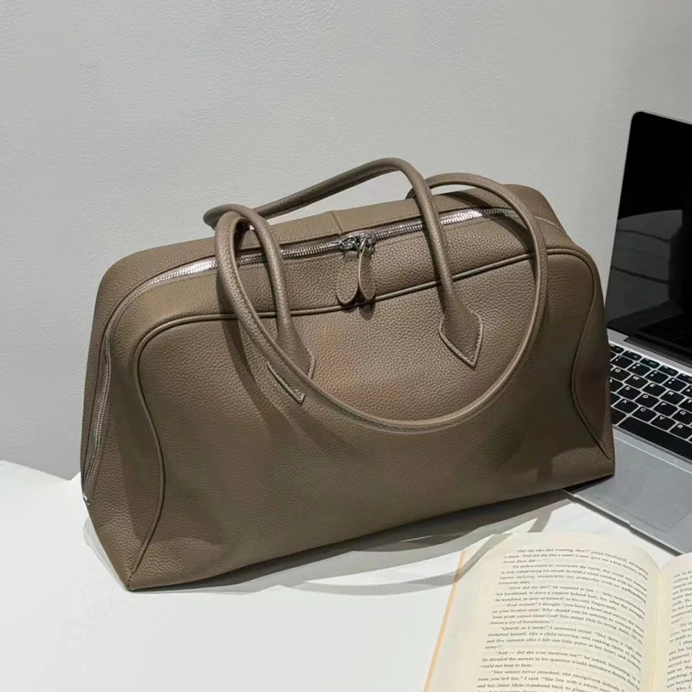 Motingsome First Layer Handbag for Women Togo Cowhide Niche Design Pillow Bag Shoulder  Bowling Bag Gunderarm Armpit Bags Boston