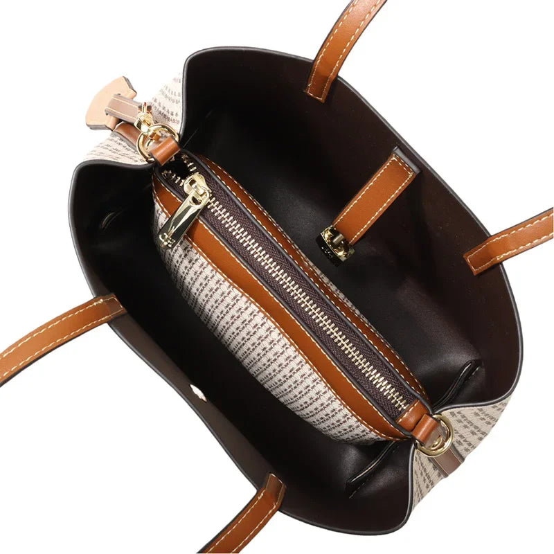 CH Women's Large Capacity Handbag Daily Commuting High-end Versatile PU Material Letter Printed Design Women's Crossbody Bag