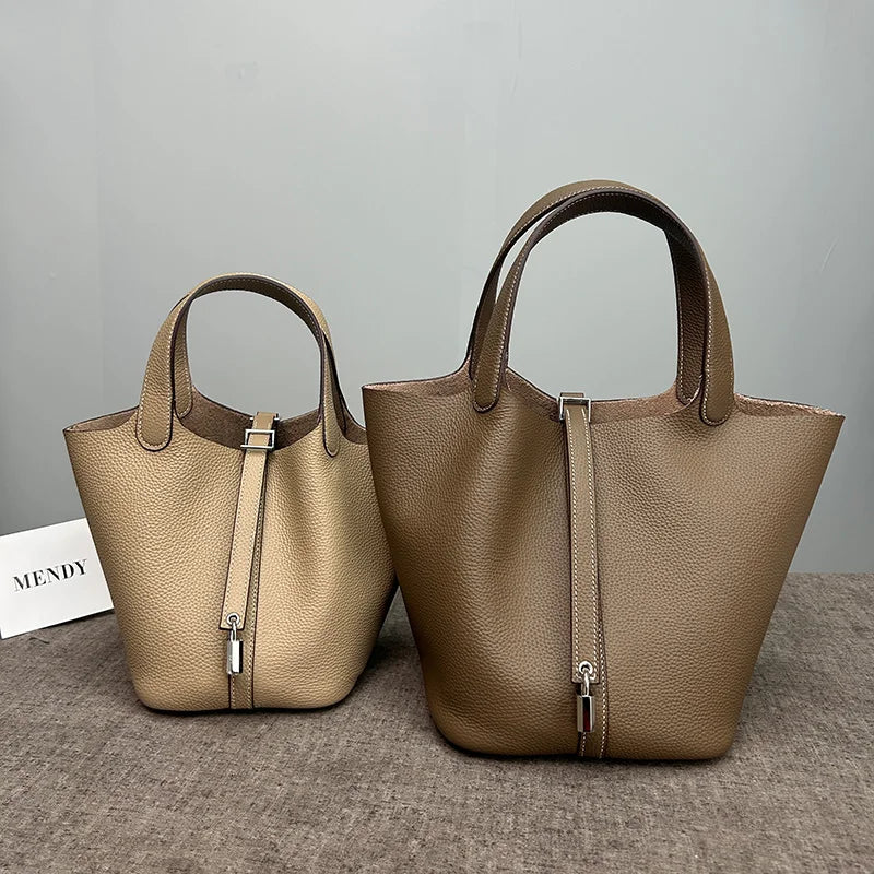 MENDY Women Bags Handbags Bucket Bag 18/22 Big Small Fashion Tote Bag Genuine Leather Luxury Quality Designers Lady Hand Bags