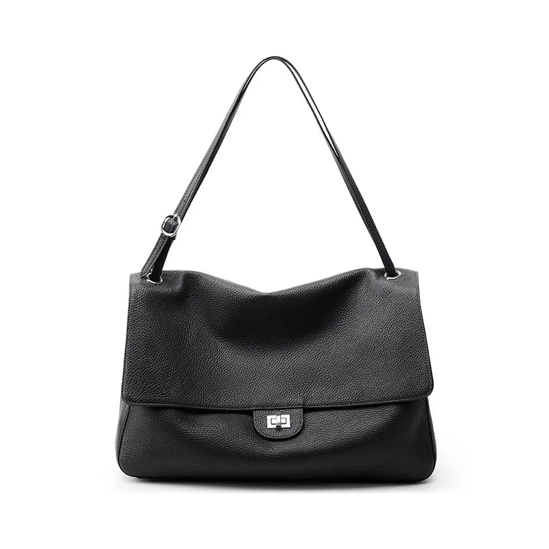 Women's Luxury Leather Handbag Large Capacity Soft Wear-Resistant Trendy Travel Bag High-End Texture Simple Design
