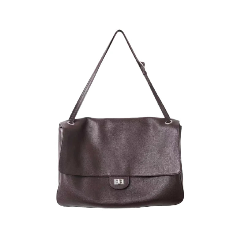 2026 Brand Designer Flap Lock Shoulder Bags Women Genuine Leather Large Capacity Lady Tote Bag INS Fashion Commute Messenger Bag