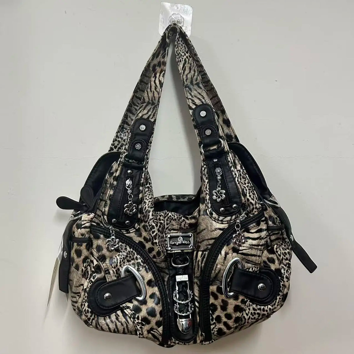 Women Handbags Leopard Bag Top-handle Handbag Fashion Satchel Dumpling Pack Shoulder Bag Tote Bag Hobos Large Purse