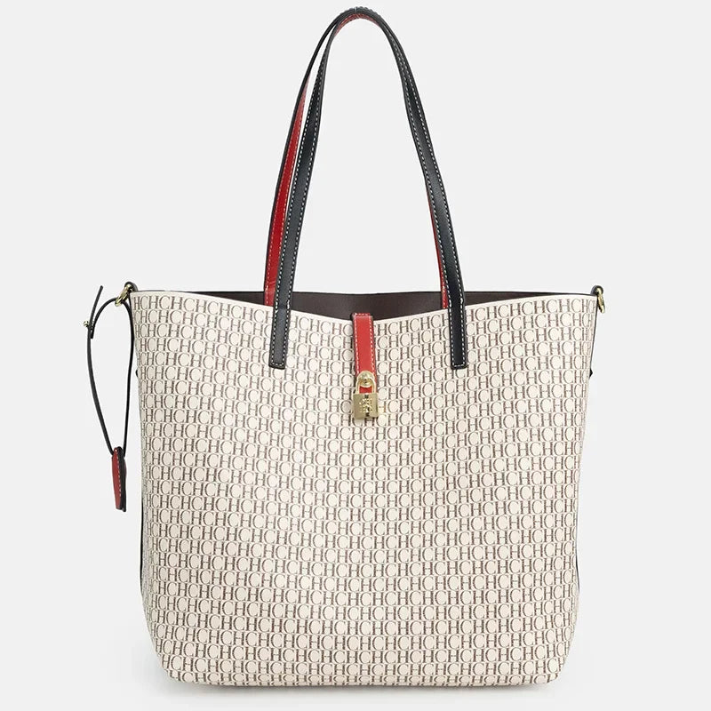 CH Elegant Light Luxury Practical With Bags Pure Color Simple Large Capacity Casual Resistant Brand Women's Bag Shoulder Bag