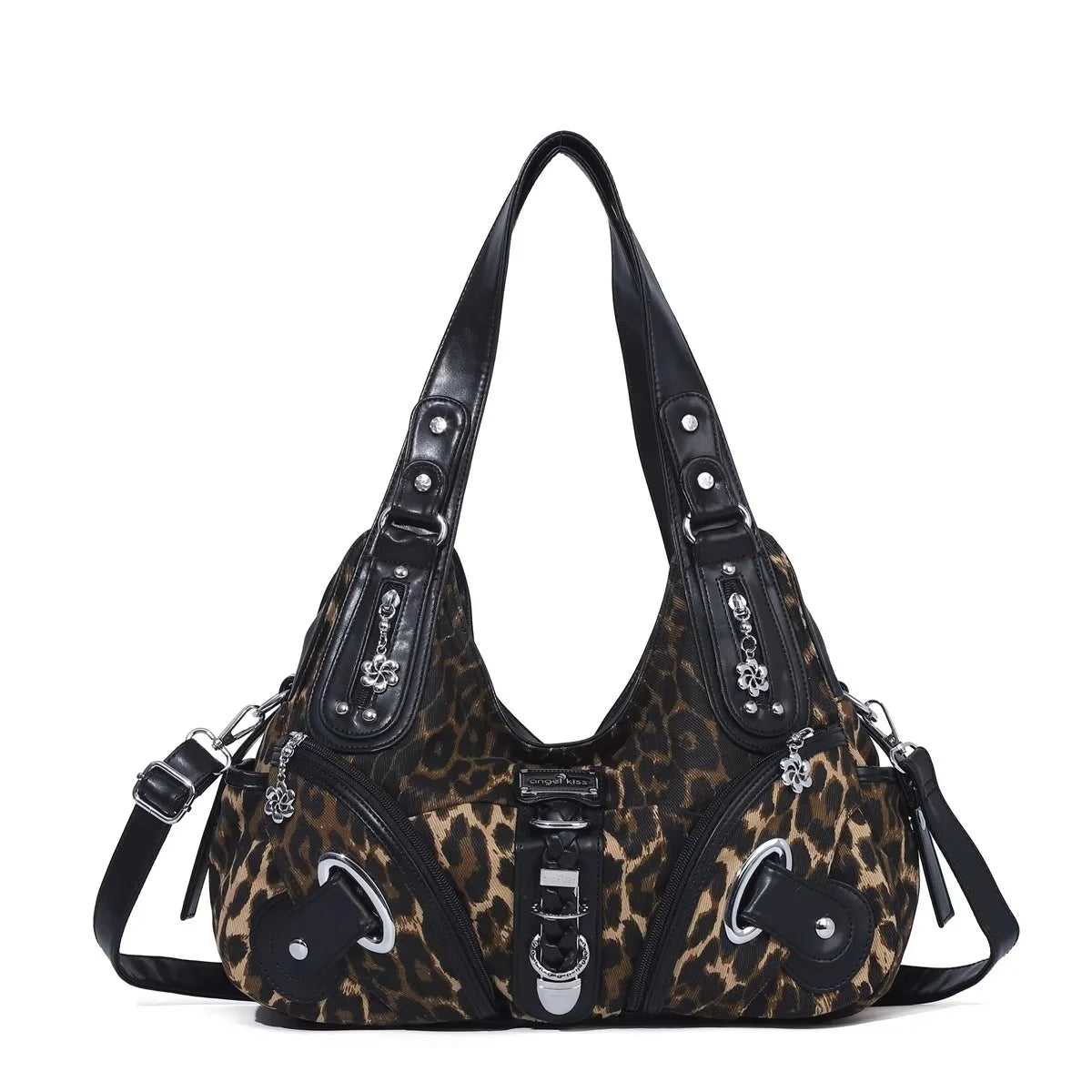 Women Handbags Leopard Bag Top-handle Handbag Fashion Satchel Dumpling Pack Shoulder Bag Tote Bag Hobos Large Purse